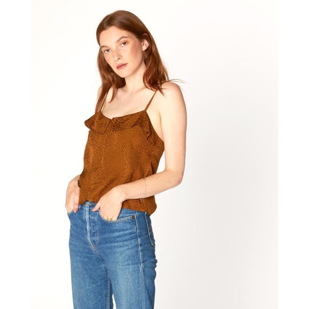 NWT Anthropologie LACUSAbronze tanktop/blouse sz L
